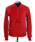 70s Mens Bomber Jacket Varsity Classic Tops Real Suede Leather Pilot Jacket Red