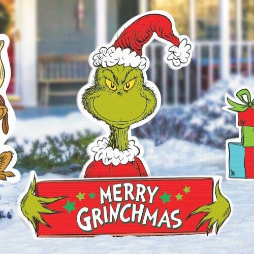 CHRISTMAS DECORATIONS 4 Dr Seuss Grinch Grinchmas Yard Lawn Garden