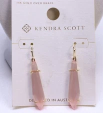 Kendra Scott Alice Catseye 14K Gold Over Brass Drop Earrings in Rose Quartz $48
