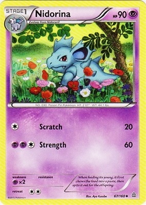x4 Nidorina - 67/160 - Uncommon Pokemon XY Primal Clash M/NM