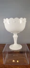 Vintage Indiana Glass Teardrop Milk Glass Pedestal Compote Discontinued USA
