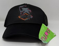 NEW GOTCHA Black Trucker Snapback Hat Icons Of Culture Embroidered Fishman Logo