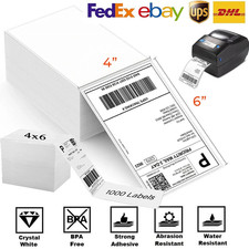 1000 4"x6" Fanfold Direct Thermal Shipping Labels For Zebra and Rollo perforated