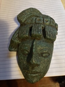 Vintage Aztec Stone Hanging Wall Decor Plaque 6 X 3 1/2”  Very Nice Piece