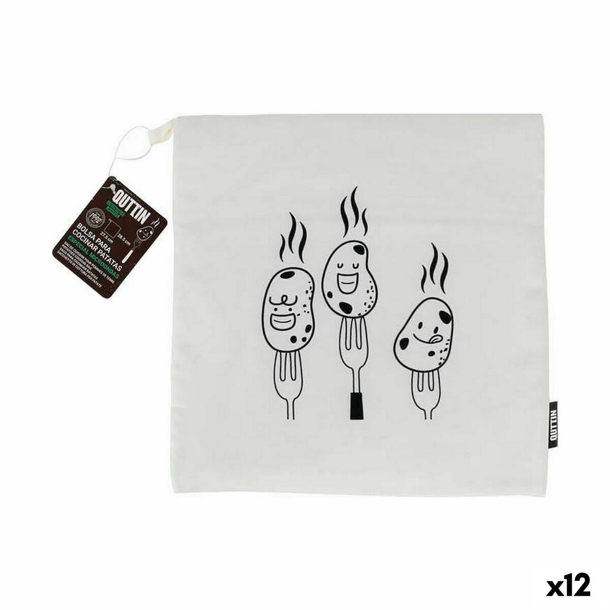 Bolsa cuece patatas Quttin 27,5 x 28,5 cm Microondas [12 Unidades]