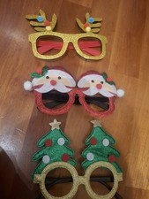 3x Funny Glasses Motifs Photo Box Props Christmas Winter