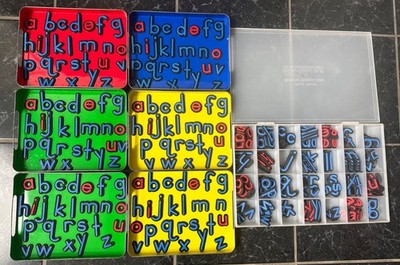 Really Good Stuff MAGtivity Tins Phonics Magnetic Letters 6 Magnetic Tins & Case