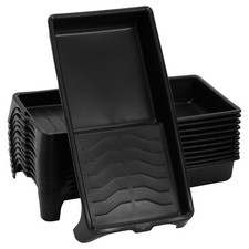 Black Paint Trays, 12-Pack of Plastic Painting Tray for 4-Inch Rollers, Deep ...