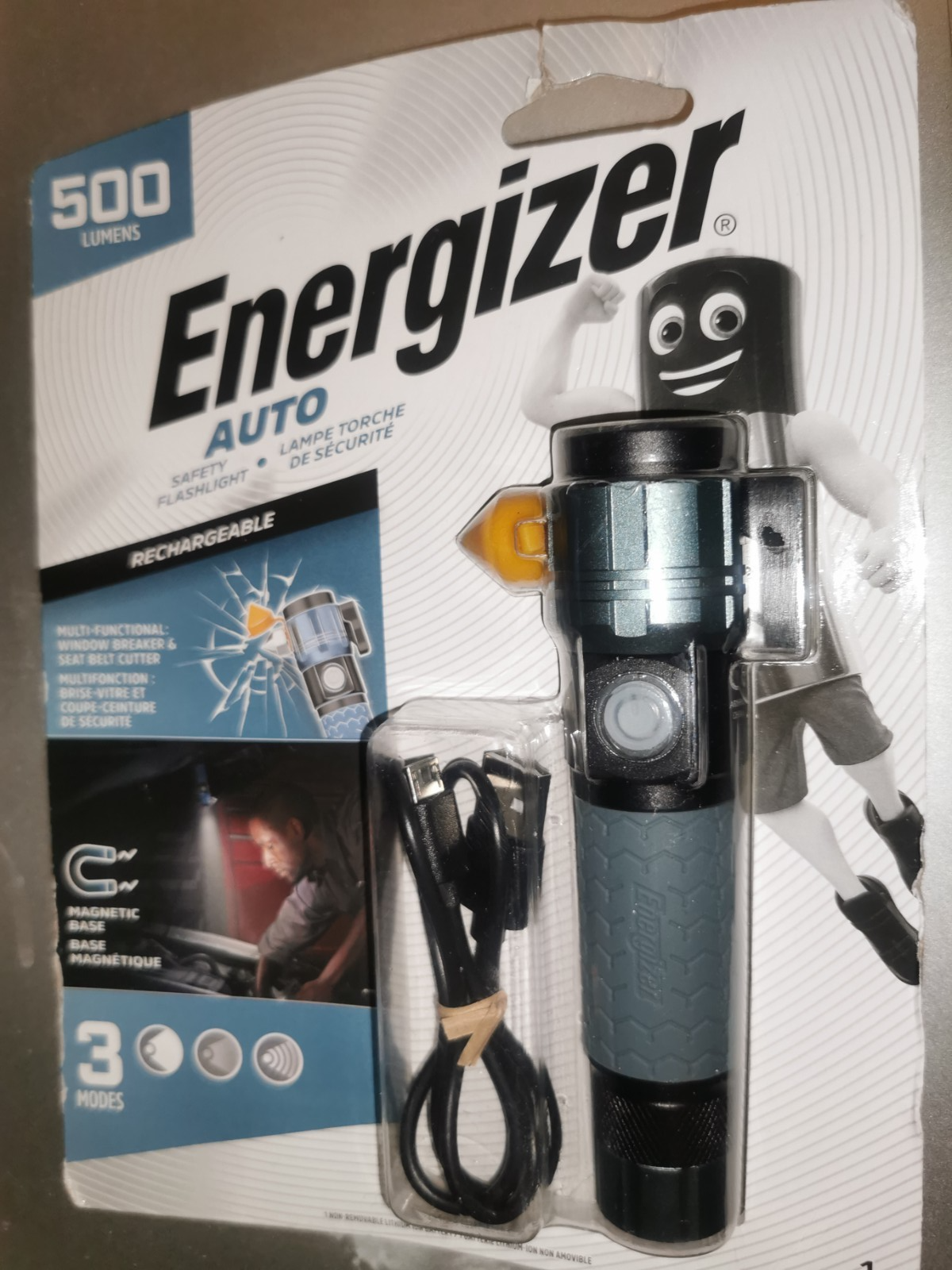 Energizer Car Metal Light LED Torch Rechargeable 500 lm