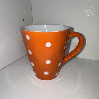 Maxwell & Williams Orange & White Polka Dot Coffee or Tea Mug Sprinkle VGUC