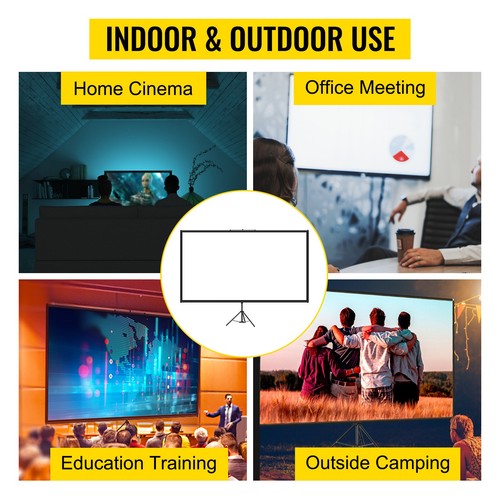 Uimoso Tripod Projector Screen with Stand 100in 4K HD 16:9 Home Cinema Portable - Picture 7 of 12