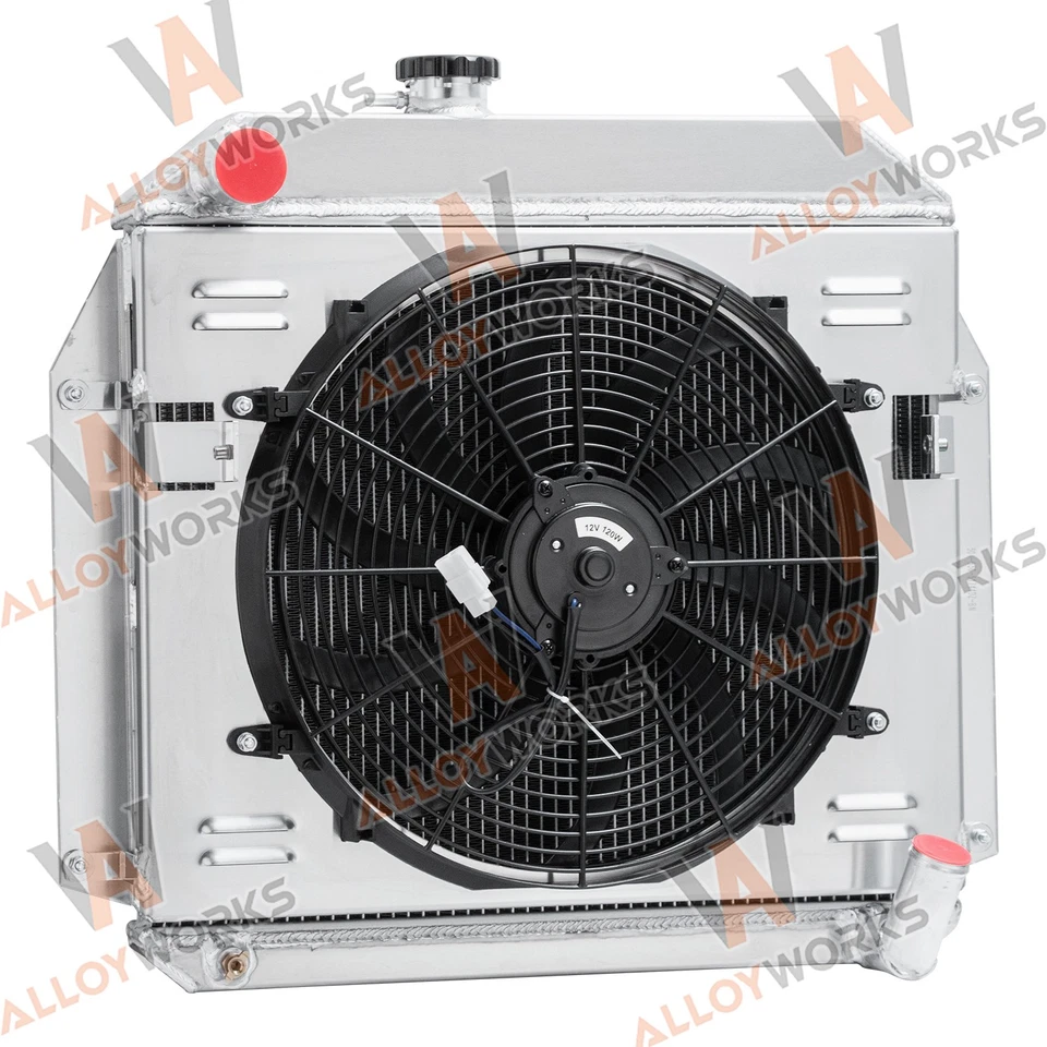 4 Row Radiator Shroud Fan Kits For 1955-56 Plymouth Belvedere Fury Plaza L6 3.8L - Image 4 of 4
