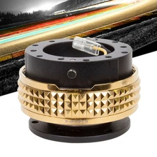 NRG Black Body/Chrome Gold Ring Gen 2.1 Steering Wheel Quick Release Adapter