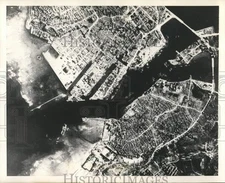 1945 Press Photo Aerial view of Okinawa, Japan, World War II - pim05205