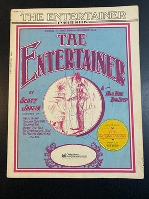 Rare Scott Joplin's THE ENTERTAINER Sheet Music 1972 Shattinger Intnat'l Pub.