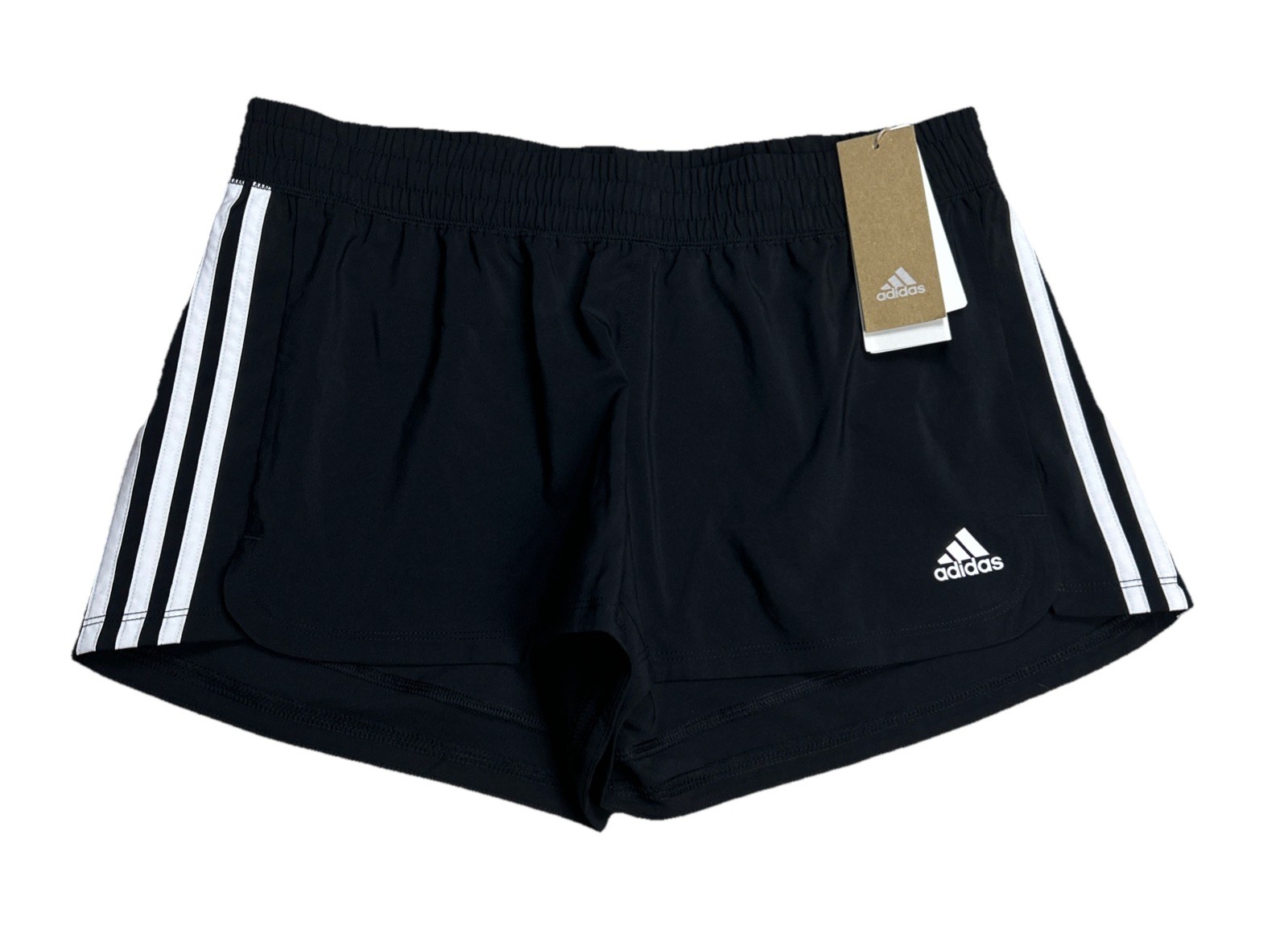 Adidas Women's Pacer 3 Woven Shorts Aeroready, M, Black with White Stripes