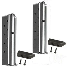 2-PACK 1911 38Super 9rd Stainless with Bumper Pad Metalform Magazine