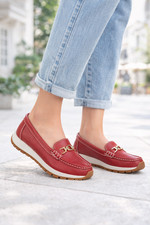 Women's Jo & Joe Loafer Size 4-8 Leather Comfort Slip On Moccasin Summer Shoe