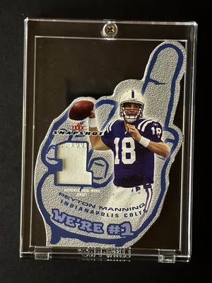 2003 Fleer Snapshot Peyton Manning We're #1 Game Used Logo Die Cut 88/111 Colts
