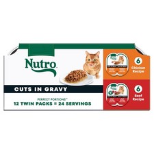 Nutro Perfect Portions Wet Cat Food Cuts in Gravy Beef Chicken 2.64oz Multipack