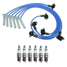 NGK 8mm Wire Set 6 Denso Iridium Spark Plug Kit For Explorer Mountaineer 4.0 V6
