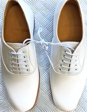 ROYAL NAVY OFFICERS WHITE LEATHER TROPICAL SHOES SIZE 5M NEW RN ISSUE