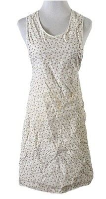 Vintage Cotton Calico Full Bib Kitchen Apron Unique Three Tier Hem 35  Long