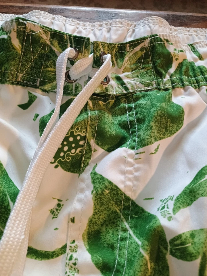 Men's Medium Mossimo Supply Co. Netted Swim Trunks Palm Leaves Multiple Pockets - Image 3 of 4