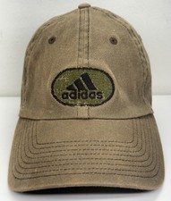Vintage Adidas Climalite Hat Cap Strapback Green Olive Oval Patch Slouch S/M 90s