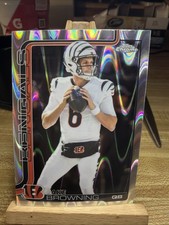 2025 TOPPS CHROME RAYWAVE REFRACTOR #63 JAKE BROWNING BENGALS