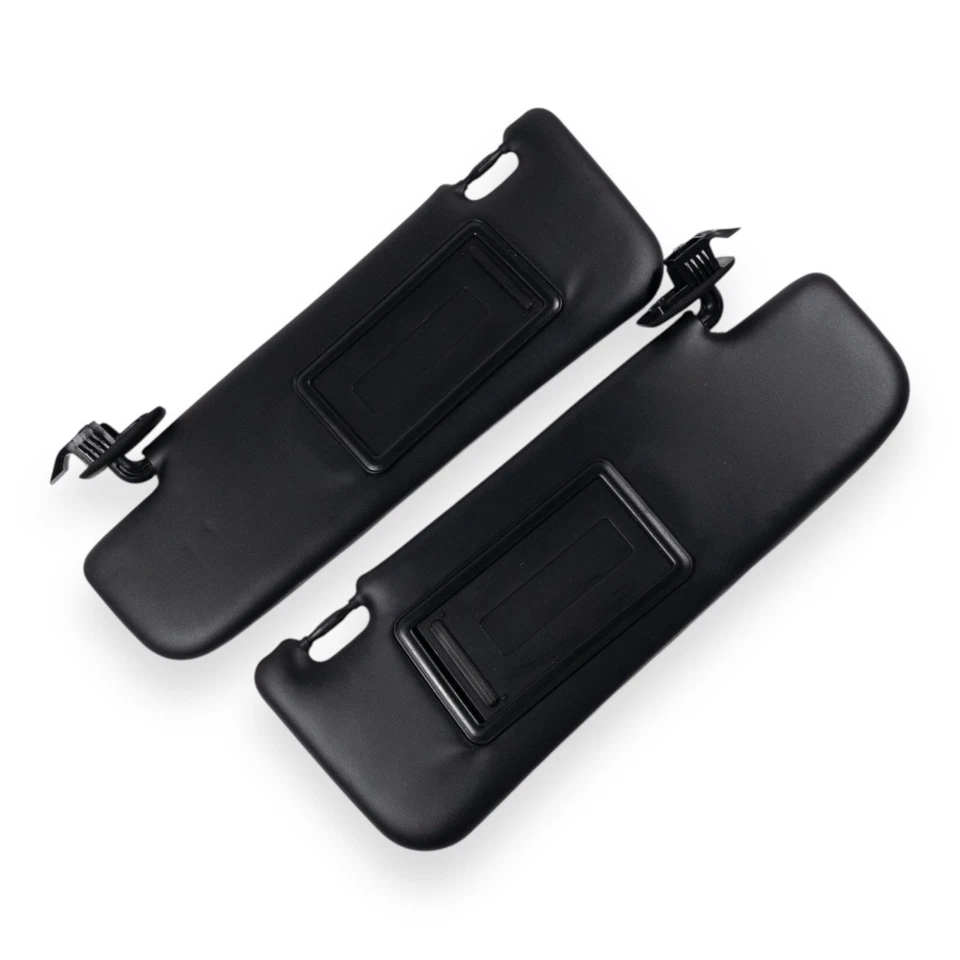 2012-2017 Fiat 500 Driver & Passenger Sun Visor Pair Set Black Vinyl - Image 2 of 4