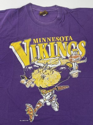 Vintage Minnesota Vikings Shirt Mens XL Purple NFL Football Nutmeg Mills 80s