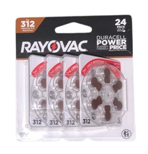 Rayovac Hearing Aid Batteries Size 312 -24 Count. Expiration Date 12/2028