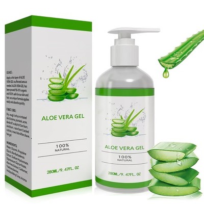 100% Pure Aloe Vera Gel - 280ml Organic Aloe Vera Gel for Face, Natural, Soothin