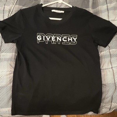 Givenchy Paris Black Graphic Print Logo Crew Neck Short Sleeve T-Shirt Men XS