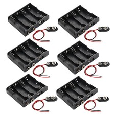 Battery Holder Leads 6Pcs 4 AA 4 x 1.5V 6Pcs 9V I Type Snap Connector Total