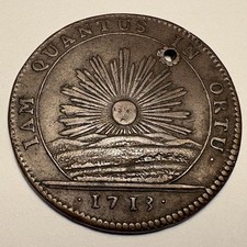 1713 Burgundy Jeton Coin France Sun Rising Arms 1700s