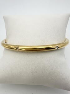Authentic JBK Jacqueline Bouvier Kennedy Bangle Bracelet Gold Plated Faceted Crystal