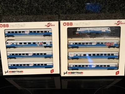 Oebb Ski Railjet Hobbytrain n spur 8-tl wie neu H25214/25215