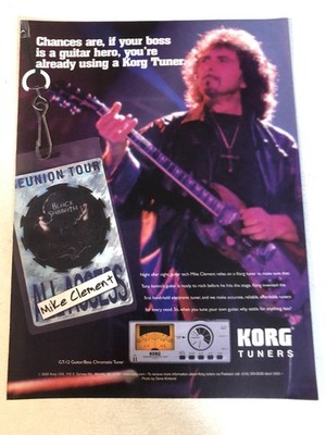 2000 Korg Tuners Tony Iommi Vintage Print Ad Advertisement  pa20