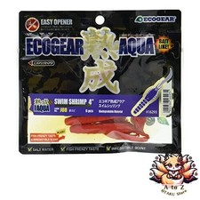 NEW Ecogear Aged Aqua Swim Shrimp Worm 4 inches J08 Red Shrimp.