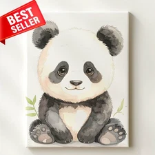 Canvas Panda Bamboo Charming Sitting Wall Art Down Paws Resting Where Innocence