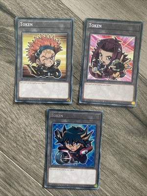 Yugioh Spielmarken Set L5DD Yusei, Akiza, Crow Secret Rare 1. Auflage Englisch