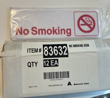 2 In X 9 In Plastic No Smoking Adhesive Signs Box Of 12 Free Shipping