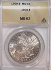 1900 Morgan Silver Dollar - ANACS MS 63 - #4165D