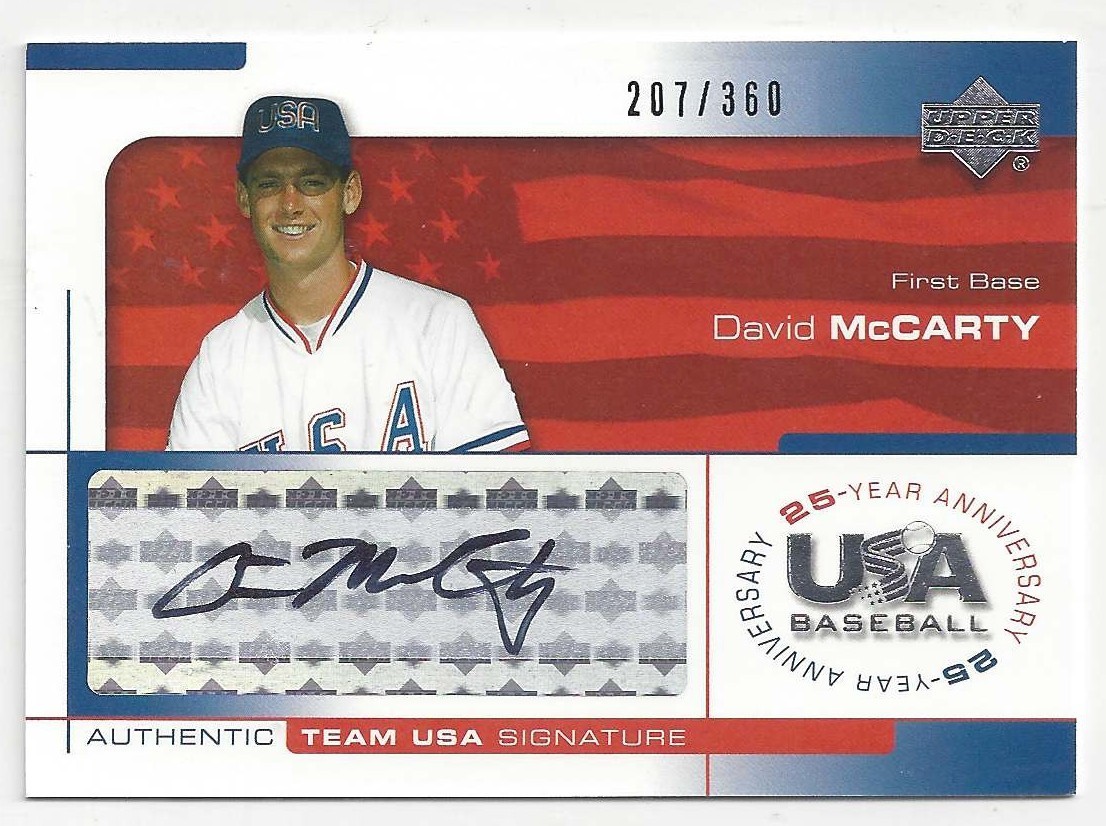 David McCarty 2004 Upper Deck USA Baseball 25 Year Anniv Signatures #MCC 207/360