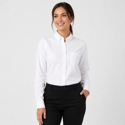 Chef Works Women s White Oxford Shirt Size M Long Sleeve Uniform W500-WHT-M NWT
