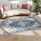 4x6 Area Rug, Vintage Machine Washable Rug for Living Room, Blue — photo 10