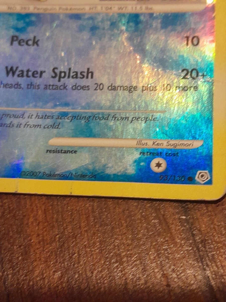 Pokémon TCG Piplup 93/130 Diamond & Pearl Stamped Card Reverse