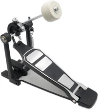 Single Bass Drum Pedal Double Chain Drive Adjustable Beater Head & Quick Setu...